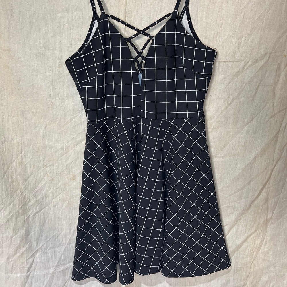 Papaya Black Geometric Dress